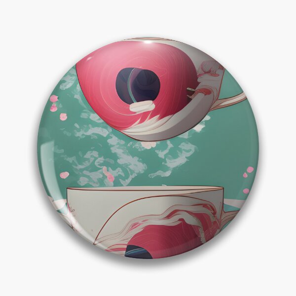 Artikelvorschau, AI Art- Red Great Wave Sakura Teetasse entworfen und verkauft von ashleafjb.