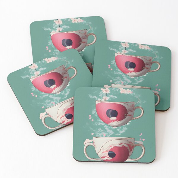 Item preview,  AI Art-  Red Great wave Sakura Teacup  designed and sold by ashleafjb.