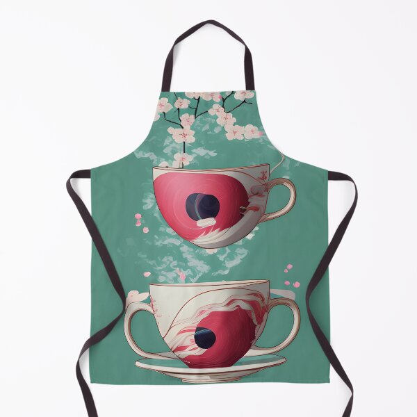 Artikelvorschau, AI Art- Red Great Wave Sakura Teetasse entworfen und verkauft von ashleafjb.