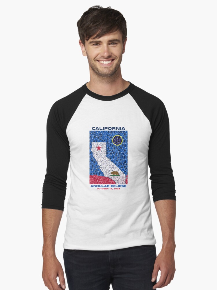 Thumbnail 1 of 3, Baseball ¾ Sleeve T-Shirt, California Annular Eclipse 2023 designed and sold by Eclipse2024.
