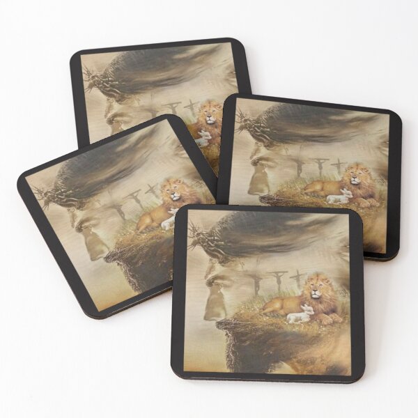 Item preview, Jesus Christ Three Crosses The Lion and the Lamb 2blk designed and sold by Rowena Jones.