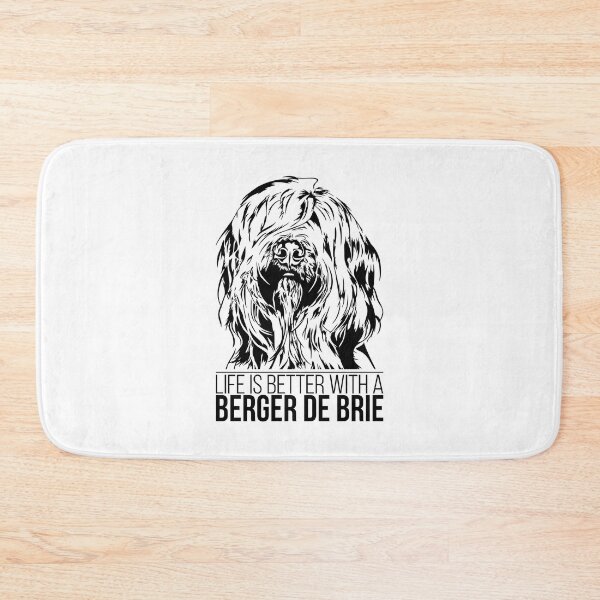 Aperçu de l'œuvre Berger de Brie la vie est meilleure disant chien créée et vendue par dogarts.