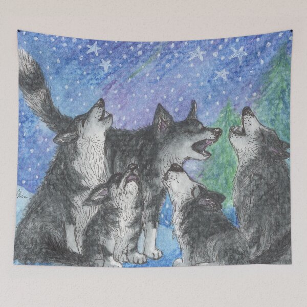 Item preview, Huskies practice their carol singing and howling designed and sold by SusanAlisonArt.