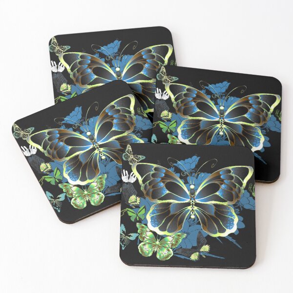 Item preview, Butterfly Decorative Flock; gold blue version designed and sold by mbuz90.