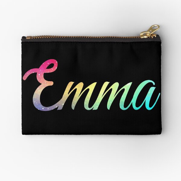 Emma regalos y diseños personalizados para niñas Emma regalo personalizado  nombre flores floral rosa tiro almohada, 16x16, multicolor