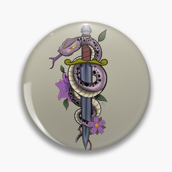Item preview, Snake and Dagger Tattoo Flash designed and sold by SpaceTruck.
