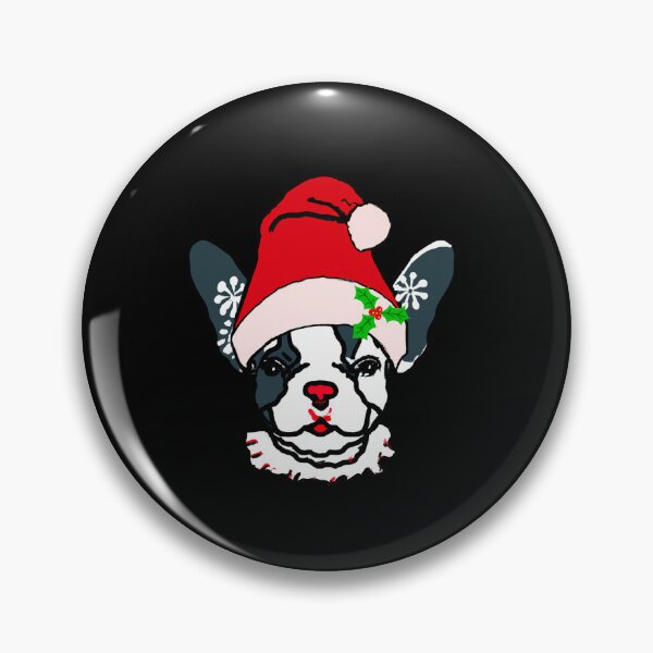 Item preview, Adorable Christmas French Bulldog Art – Festive Frenchie Dog in Santa Hat designed and sold by Vividality.