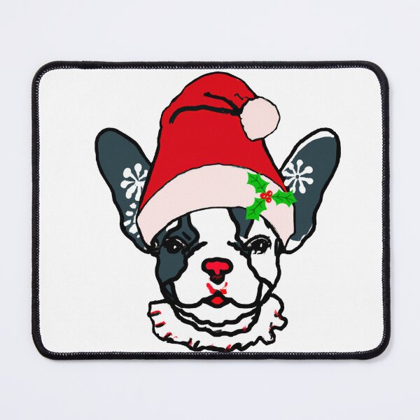 Item preview, Adorable Christmas French Bulldog Art – Festive Frenchie Dog in Santa Hat designed and sold by Vividality.
