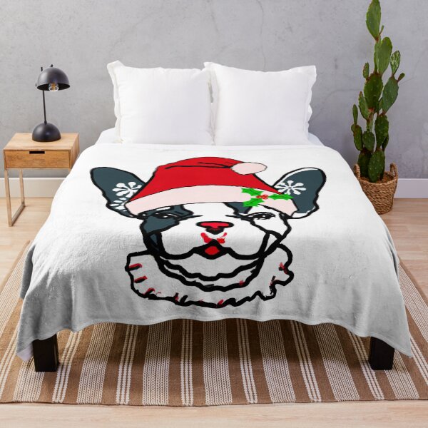 Item preview, Adorable Christmas French Bulldog Art – Festive Frenchie Dog in Santa Hat designed and sold by Vividality.