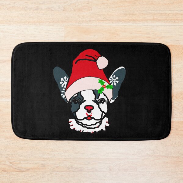 Item preview, Adorable Christmas French Bulldog Art – Festive Frenchie Dog in Santa Hat designed and sold by Vividality.