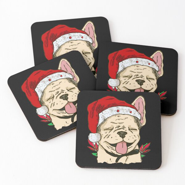 Item preview, Adorable Christmas French Bulldog Art – Festive Frenchie Dog in Santa Hat designed and sold by Vividality.