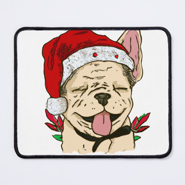 Item preview, Adorable Christmas French Bulldog Art – Festive Frenchie Dog in Santa Hat designed and sold by Vividality.
