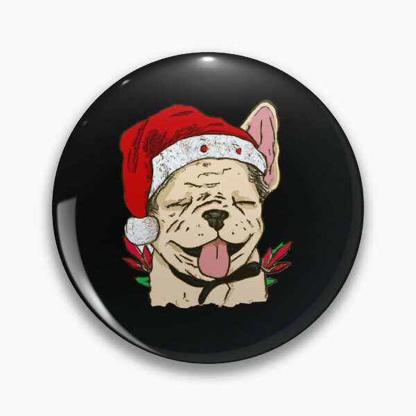 Item preview, Adorable Christmas French Bulldog Art – Festive Frenchie Dog in Santa Hat designed and sold by Vividality.