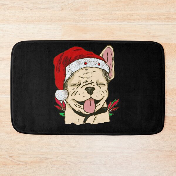 Item preview, Adorable Christmas French Bulldog Art – Festive Frenchie Dog in Santa Hat designed and sold by Vividality.