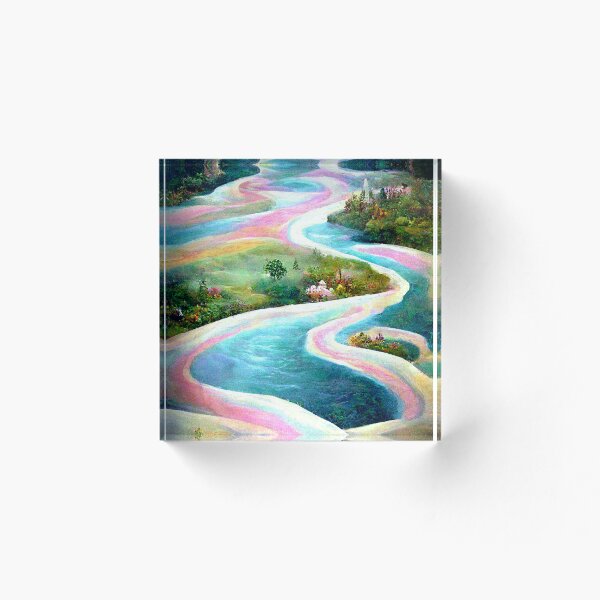 Artikelvorschau, Fairytale Rainbow River / Rainbow Lover Pastel Room Decor Pastel Rainbow Cloud Abstract Art Print entworfen und verkauft von PrincessArtwork.
