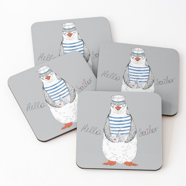 Item preview, Hello Penguin Sailor Blue Stripe designed and sold by ChristinasMess.