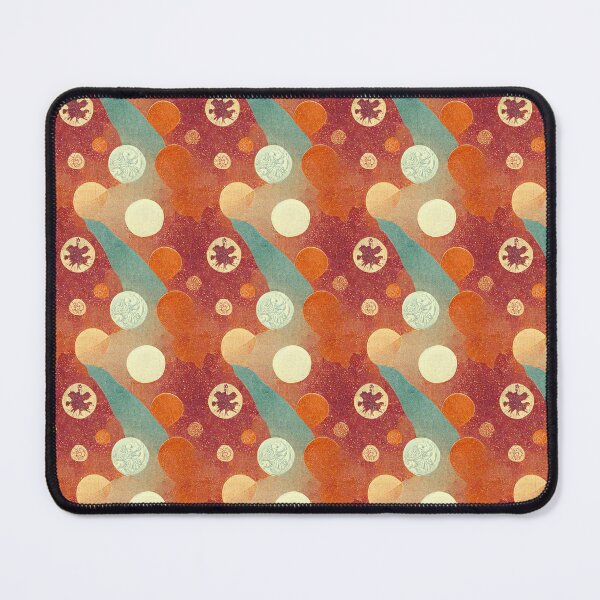 Item preview, Abstract textile design, Red, Orange, Light Blue, Orbs, Golden Shimmer, Vintage designed and sold by TJino.