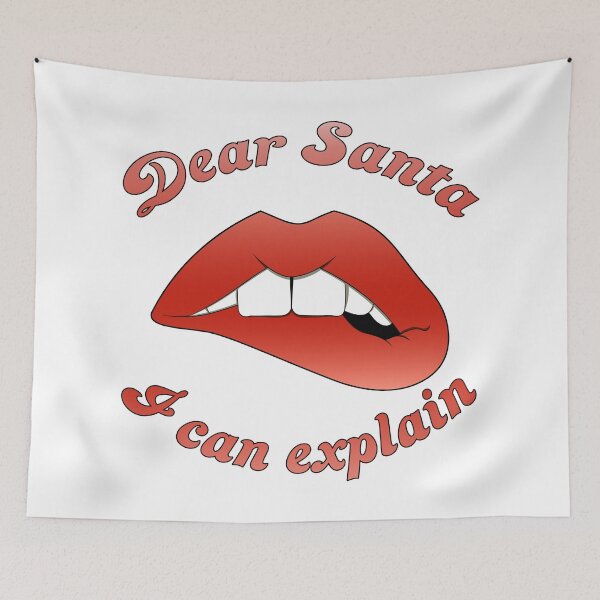 Item preview, Dear Santa i can explain | Sexy lip bite Christmas illustration designed and sold by ProdbyNiECO.