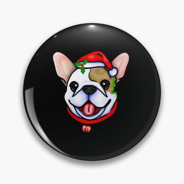 Item preview, Adorable Christmas French Bulldog Art – Festive Frenchie Dog in Santa Hat designed and sold by Vividality.
