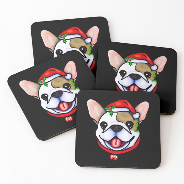Item preview, Adorable Christmas French Bulldog Art – Festive Frenchie Dog in Santa Hat designed and sold by Vividality.