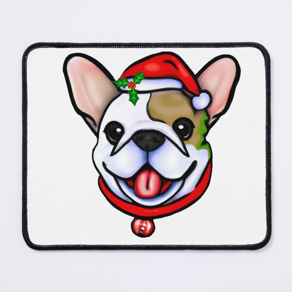 Item preview, Adorable Christmas French Bulldog Art – Festive Frenchie Dog in Santa Hat designed and sold by Vividality.