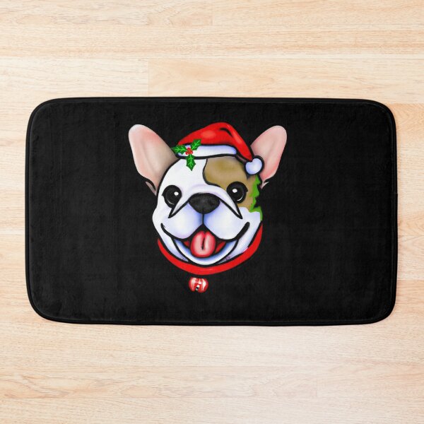 Item preview, Adorable Christmas French Bulldog Art – Festive Frenchie Dog in Santa Hat designed and sold by Vividality.