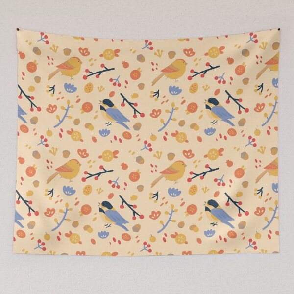 Item preview, Wild Birds Pattern - Orange&Blue Birds designed and sold by J-Archive.
