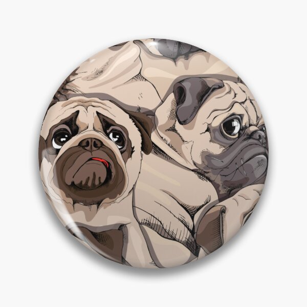Item preview, Seamless pattern - Portrait of many pugs designed and sold by THISPUGVIBE.