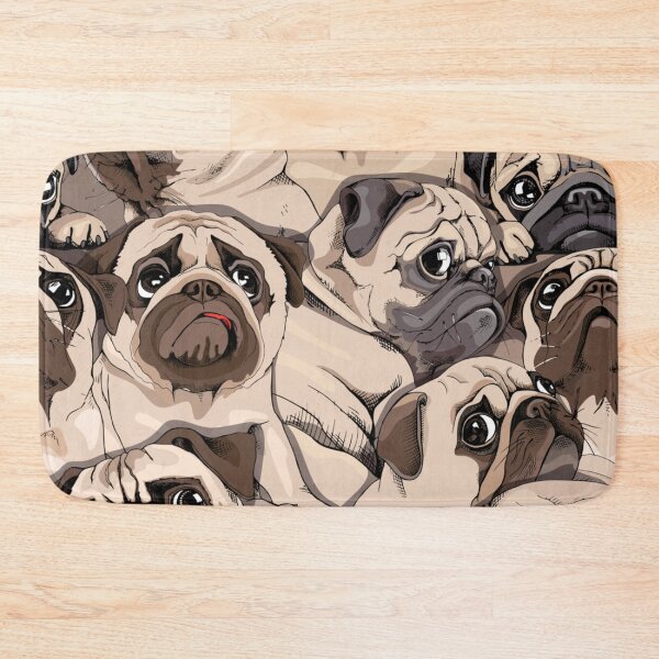 Item preview, Seamless pattern - Portrait of many pugs designed and sold by THISPUGVIBE.