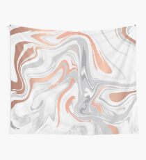 Flüssiger weißer Marmor und Kupfer 017 Wandbehang