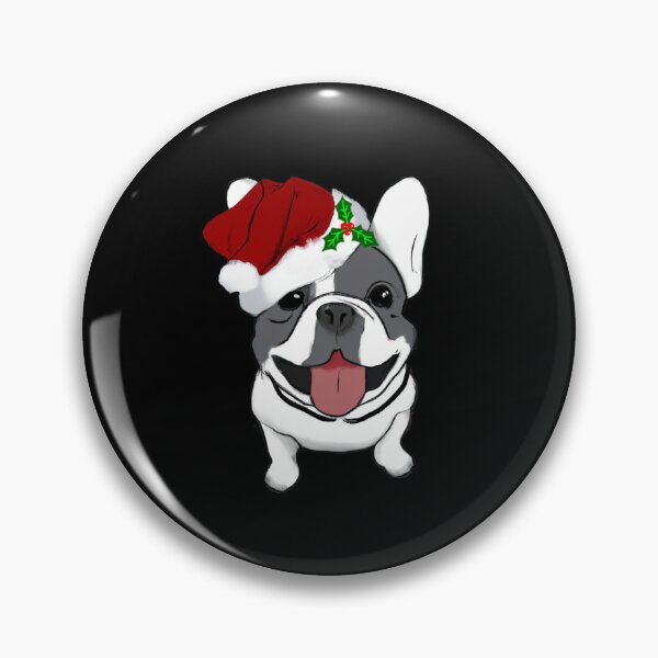 Item preview, Adorable Christmas French Bulldog Art – Festive Frenchie Dog in Santa Hat designed and sold by Vividality.