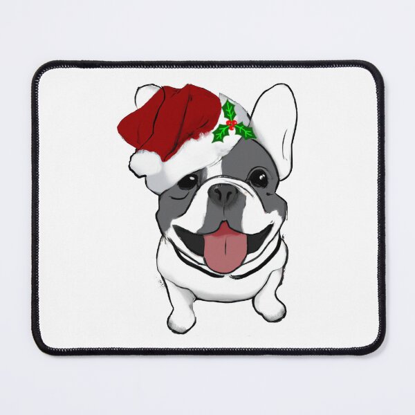 Item preview, Adorable Christmas French Bulldog Art – Festive Frenchie Dog in Santa Hat designed and sold by Vividality.
