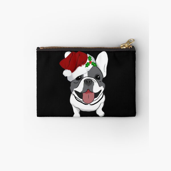 Item preview, Adorable Christmas French Bulldog Art – Festive Frenchie Dog in Santa Hat designed and sold by Vividality.