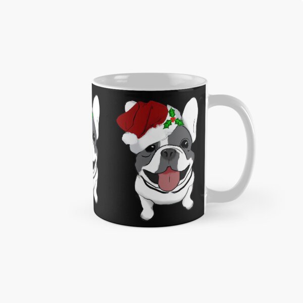 Item preview, Adorable Christmas French Bulldog Art – Festive Frenchie Dog in Santa Hat designed and sold by Vividality.