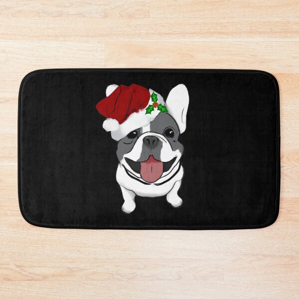 Item preview, Adorable Christmas French Bulldog Art – Festive Frenchie Dog in Santa Hat designed and sold by Vividality.