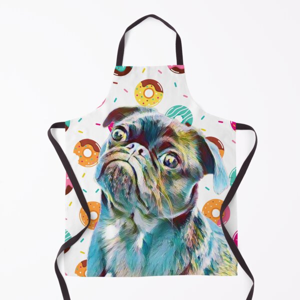 Item preview, falling donuts and black pug designed and sold by THISPUGVIBE.