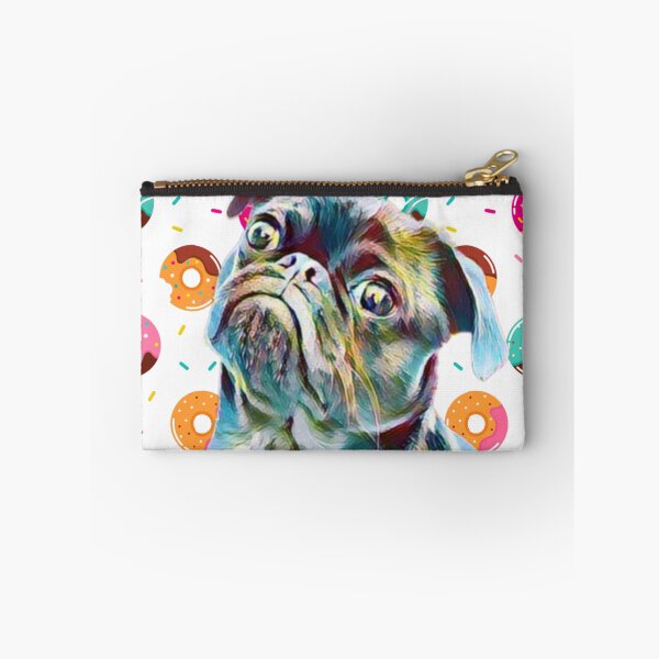 Item preview, falling donuts and black pug  designed and sold by THISPUGVIBE.