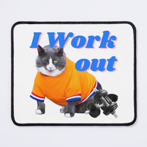 Item preview, I work out - Cat Exercise designed and sold by MerchFever.