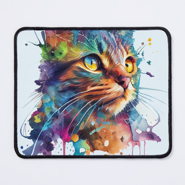 Item preview, Colourful Cat Art, Watercolor Painting designed and sold by KOTOdesign.