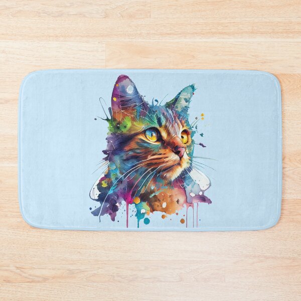 Item preview, Colourful Cat Art, Watercolor Painting designed and sold by KOTOdesign.