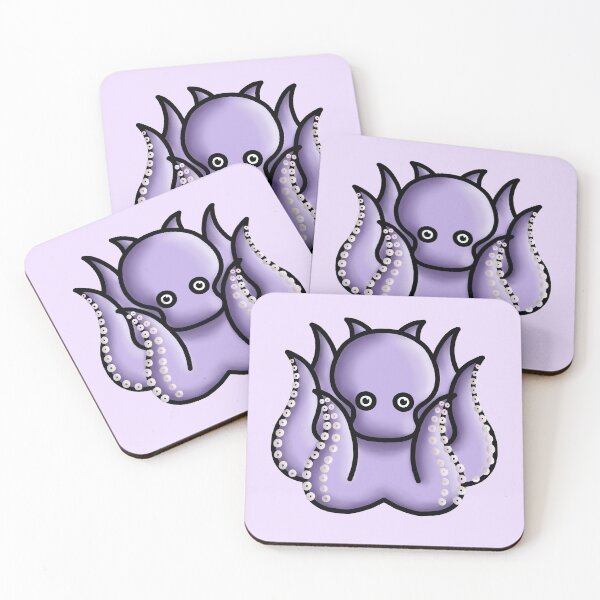 Item preview, little cute pastel purple octopus designed and sold by octo-PS.