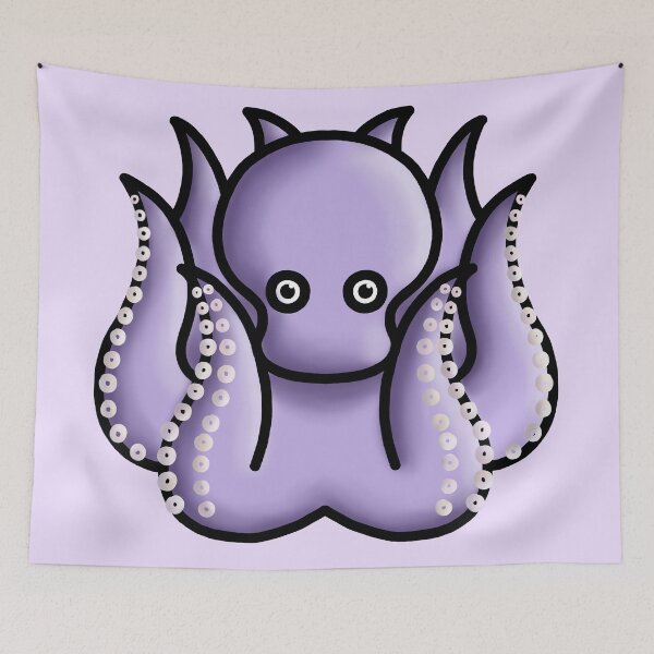 Item preview, little cute pastel purple octopus designed and sold by octo-PS.