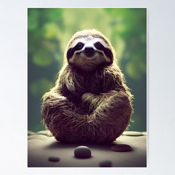 Meditating Sloth Poster for Sale by meshhead