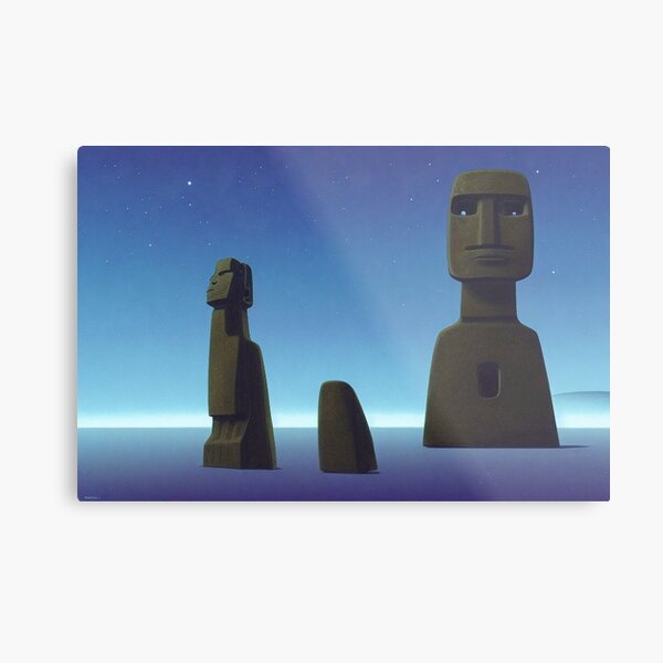 Moai Emoji Metal Prints for Sale