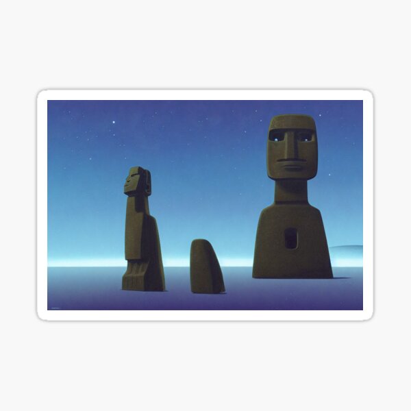 Moai Stone FACE Sticker for Sale by 9DesignArt