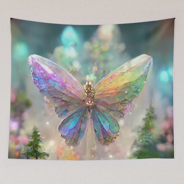 Item preview, Rainbow Crystal Butterfly Lover Room Decor Rainbow Waterfall Abstract Art Print designed and sold by PrincessArtwork.