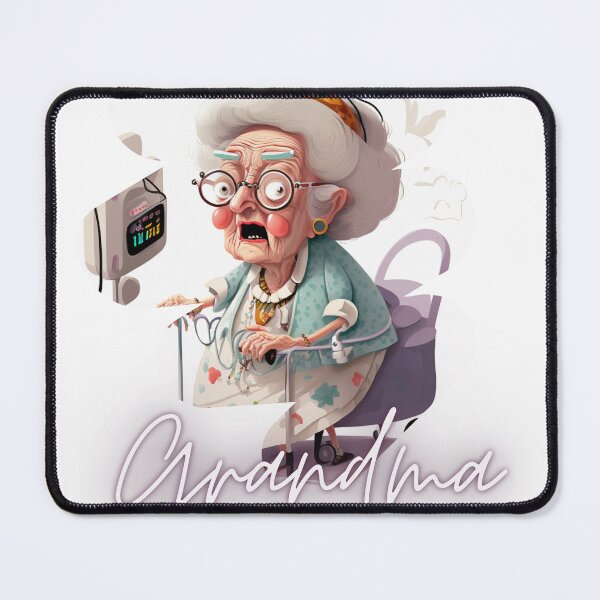 Item preview, Cartoon Grandma Is In The Hospital Again Artwork Sticker designed and sold by TheCreativeFab.