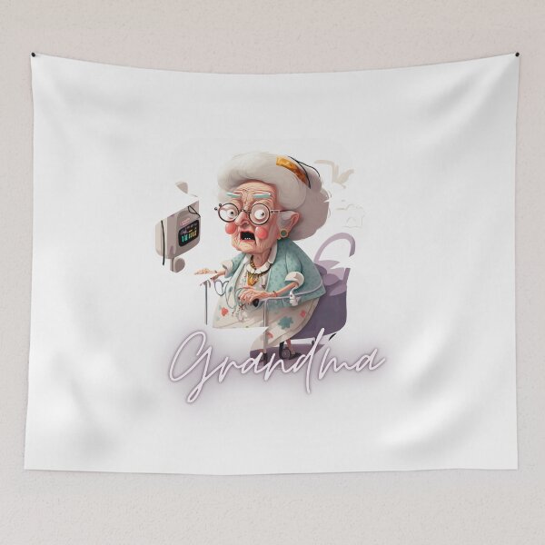 Item preview, Cartoon Grandma Is In The Hospital Again Artwork Sticker designed and sold by TheCreativeFab.