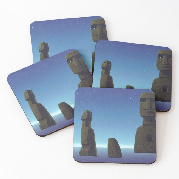 Item preview, Futuristic Moai at Night on Planet Easter designed and sold by Parco-Mizzo.