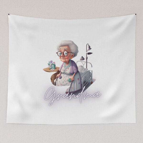 Item preview, Sad Grandma Is In The Hospital Again Artwork Sticker designed and sold by TheCreativeFab.